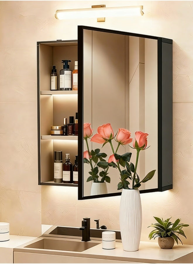 Sharpdo Bathroom Mirror Cabinet -50x60x10cm- Wall-Mounted Mirror with Waterproof,Mirror for Small Bathroom Vanity,Silver - Image 1