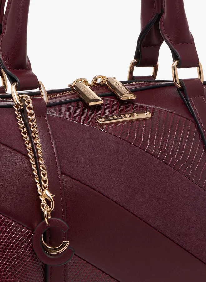 سيليست Panelled Tote Bag with Detachable Strap and Zip Closure