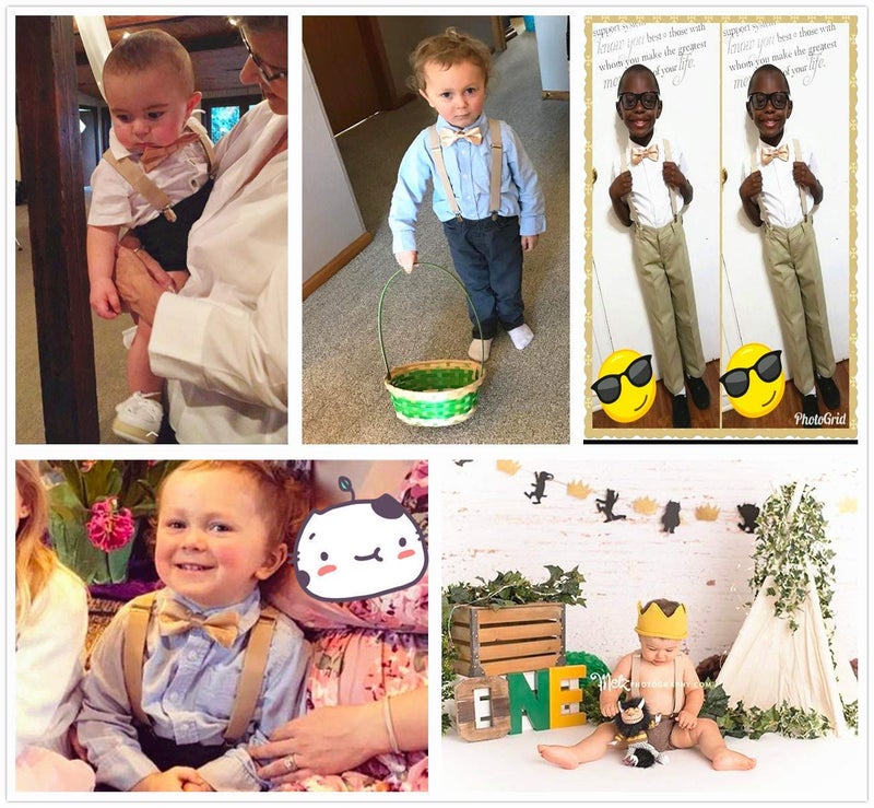 THE BOW TIE HOUSE Suspender and Bow Tie Set for 1 to 5yrs Kids,boys,girls