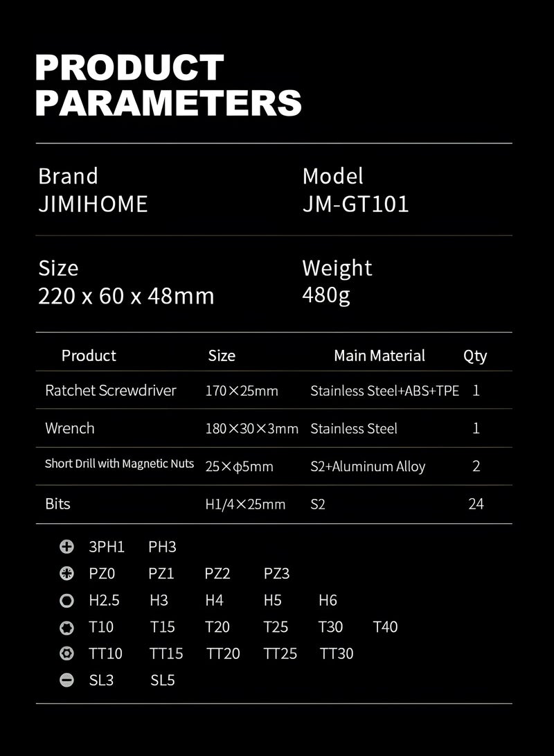 JIMIHOME 29-Piece Ratchet Screwdriver Set - Mini Precision Repair Kit for DIY, Electronics, Watch, Bike, Home, Machine, Door, Window | Portable, Compact, Lightweight  - Image 5