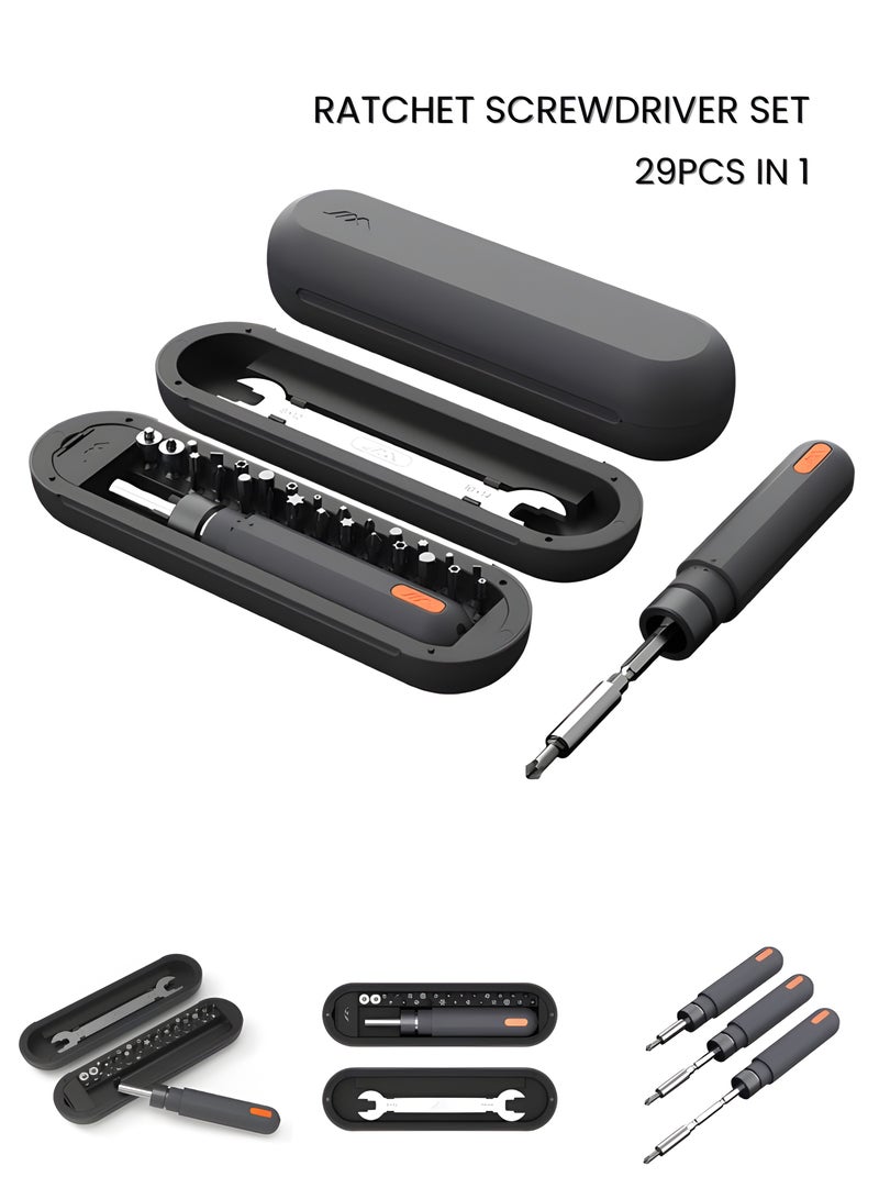 JIMIHOME 29-Piece Ratchet Screwdriver Set - Mini Precision Repair Kit for DIY, Electronics, Watch, Bike, Home, Machine, Door, Window | Portable, Compact, Lightweight  - Image 1