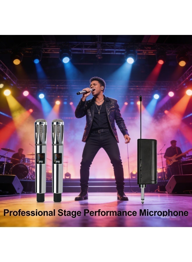 VexiSeek Rechargeable Handheld Wireless Microphone,Handheld Dynamic Wireless Mic for Karaoke,Wedding,DJ,Party,Podcast - Image 4
