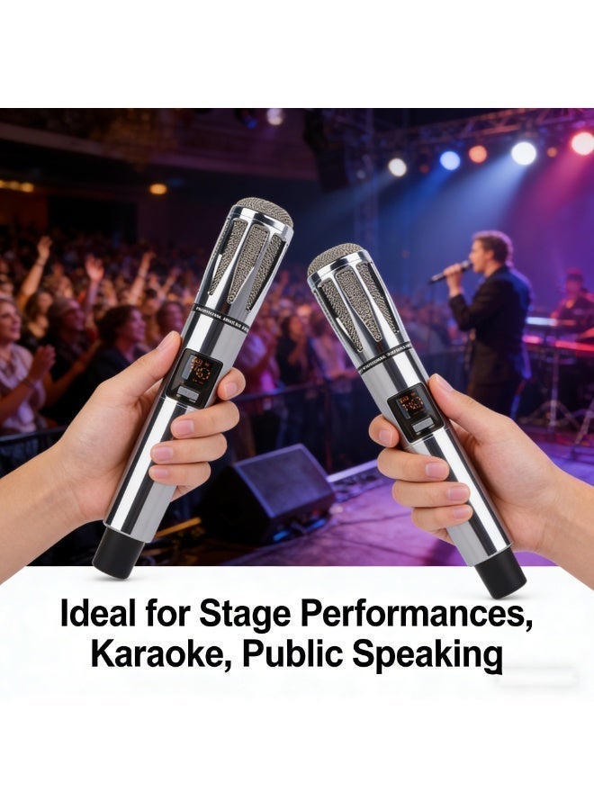 VexiSeek Rechargeable Handheld Wireless Microphone,Handheld Dynamic Wireless Mic for Karaoke,Wedding,DJ,Party,Podcast - Image 2