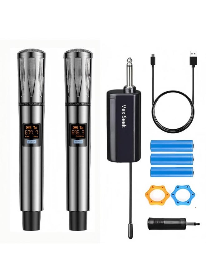 VexiSeek Rechargeable Handheld Wireless Microphone,Handheld Dynamic Wireless Mic for Karaoke,Wedding,DJ,Party,Podcast - Image 1
