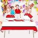 OULUN Cartoon Animation Birthday Party Supplies Includes 20 Plates and 20 Napkins and Tablecloth71 x 42 Video Games Themed Party Tableware - Image 2