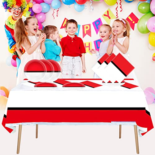 OULUN Cartoon Animation Birthday Party Supplies Includes 20 Plates and 20 Napkins and Tablecloth71 x 42 Video Games Themed Party Tableware - Image 5
