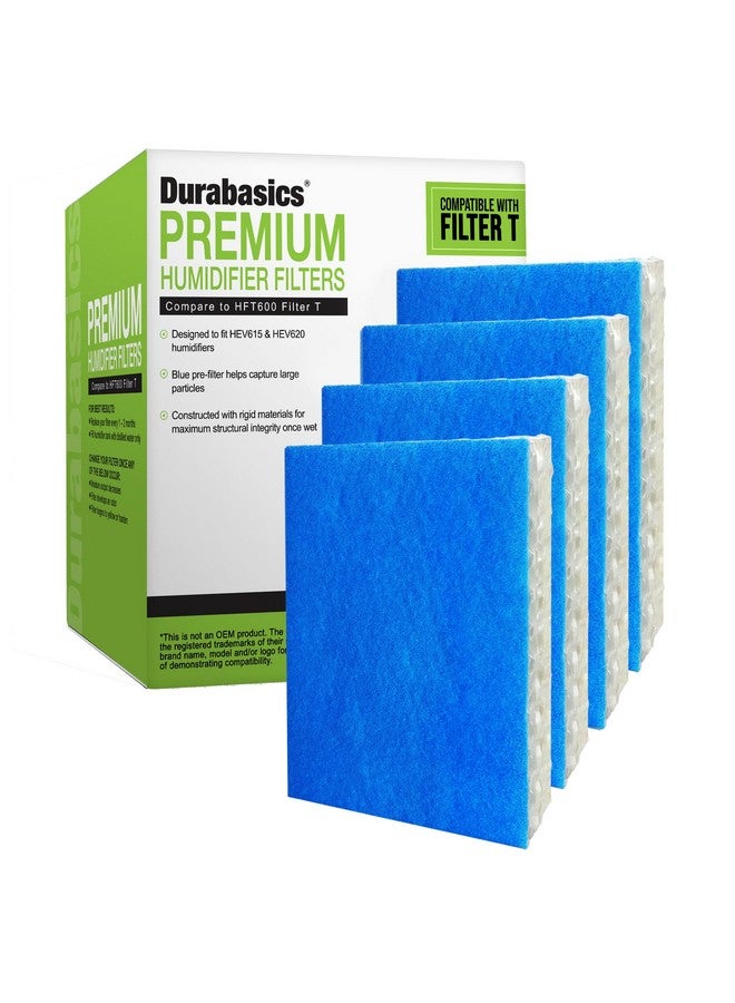 Durabasics Filter Replacements for Honeywell Filter T - 4 Pack - for HEV615 & HEV620 - Compatible with HFT600 Honeywell Humidifier Filter, HFT600, Filter HFT600 & Honeywell Humidifier Filter T - Image 1