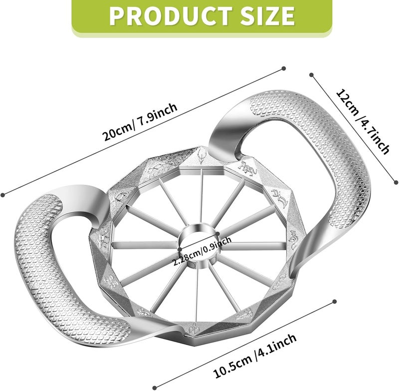 LIIGEMI Apple Slicer,12-Slices Stainless Steel Cutter，Heavy Duty Stainless Steel Apple Cutter and Divider， Anti-slip Handle，Gifts for Mom， Easy to Use. - Image 4