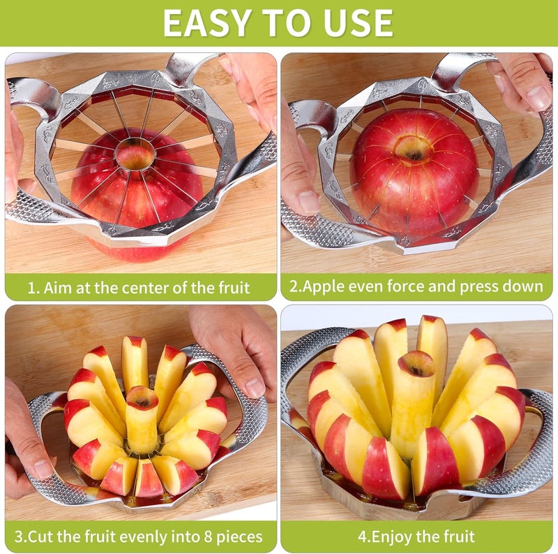 LIIGEMI Apple Slicer,12-Slices Stainless Steel Cutter，Heavy Duty Stainless Steel Apple Cutter and Divider， Anti-slip Handle，Gifts for Mom， Easy to Use. - Image 2
