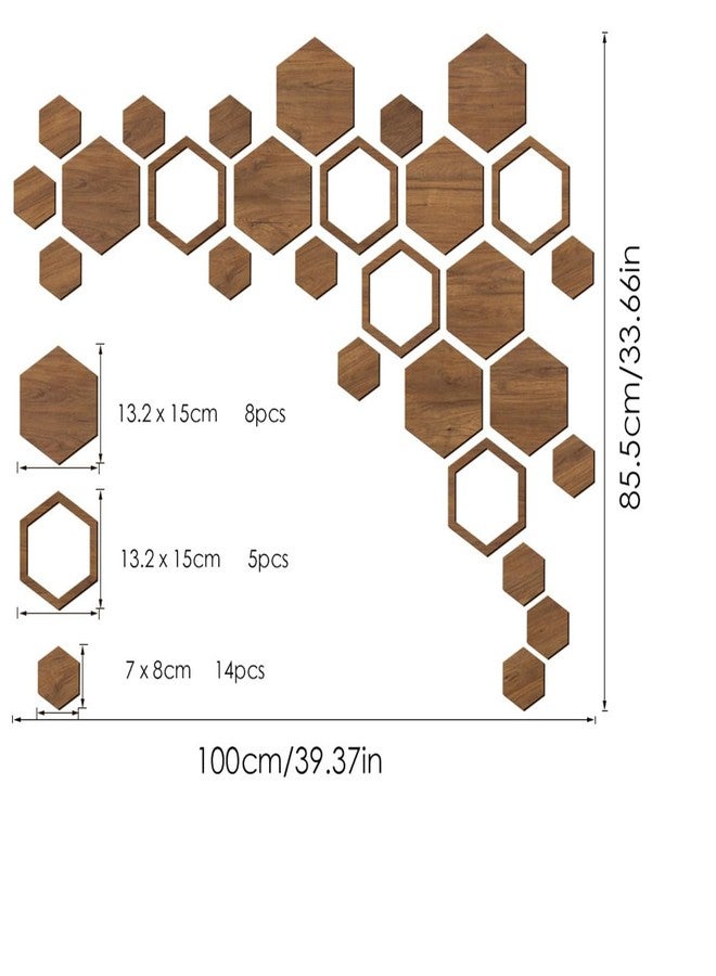 KimDaro Hexagon Wood Wall Art, 27 PCS Modern Hollow Wooden Honeycomb Wall Stickers, DIY Modern Geometric Wood Wall Art Decor, 3D Wooden Hexagon Wall Tiles for Living Room, TV Background, Office - Image 2