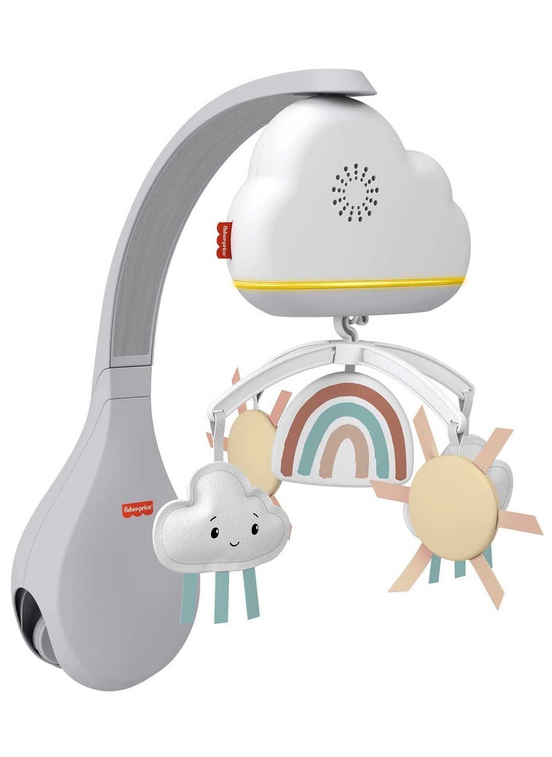 Fisher-Price Rainbow Showers Bassinet to Bedside Mobile Tabletop Soother and Nursery Sound Machine for Newborn Baby to Toddler  - Image 1