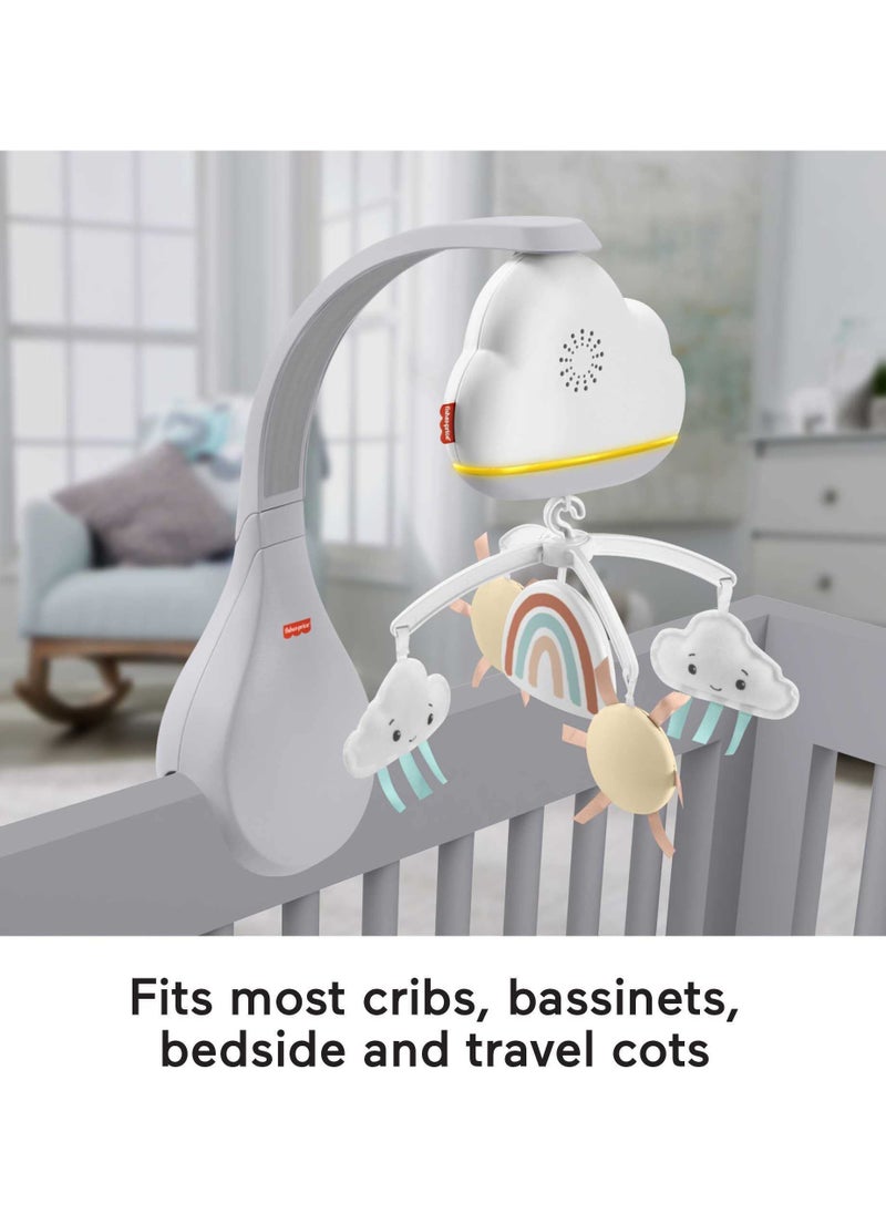 Fisher-Price Rainbow Showers Bassinet to Bedside Mobile Tabletop Soother and Nursery Sound Machine for Newborn Baby to Toddler  - Image 3