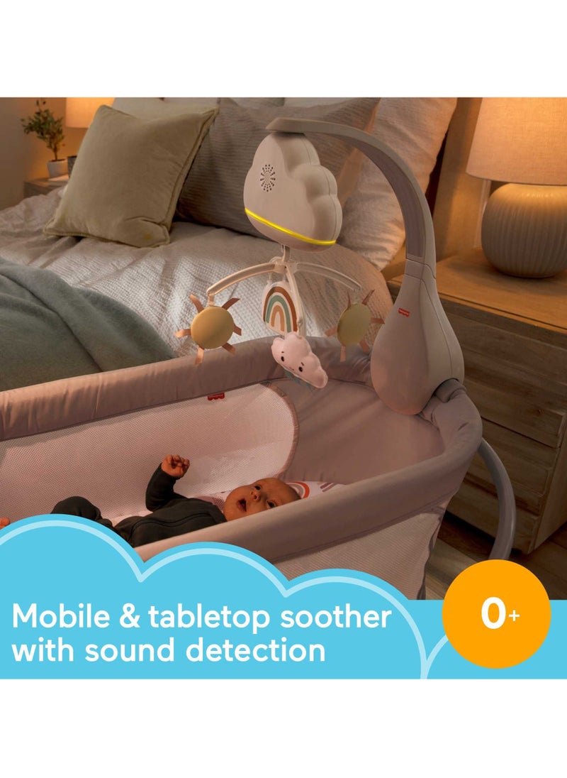 Fisher-Price Rainbow Showers Bassinet to Bedside Mobile Tabletop Soother and Nursery Sound Machine for Newborn Baby to Toddler  - Image 2