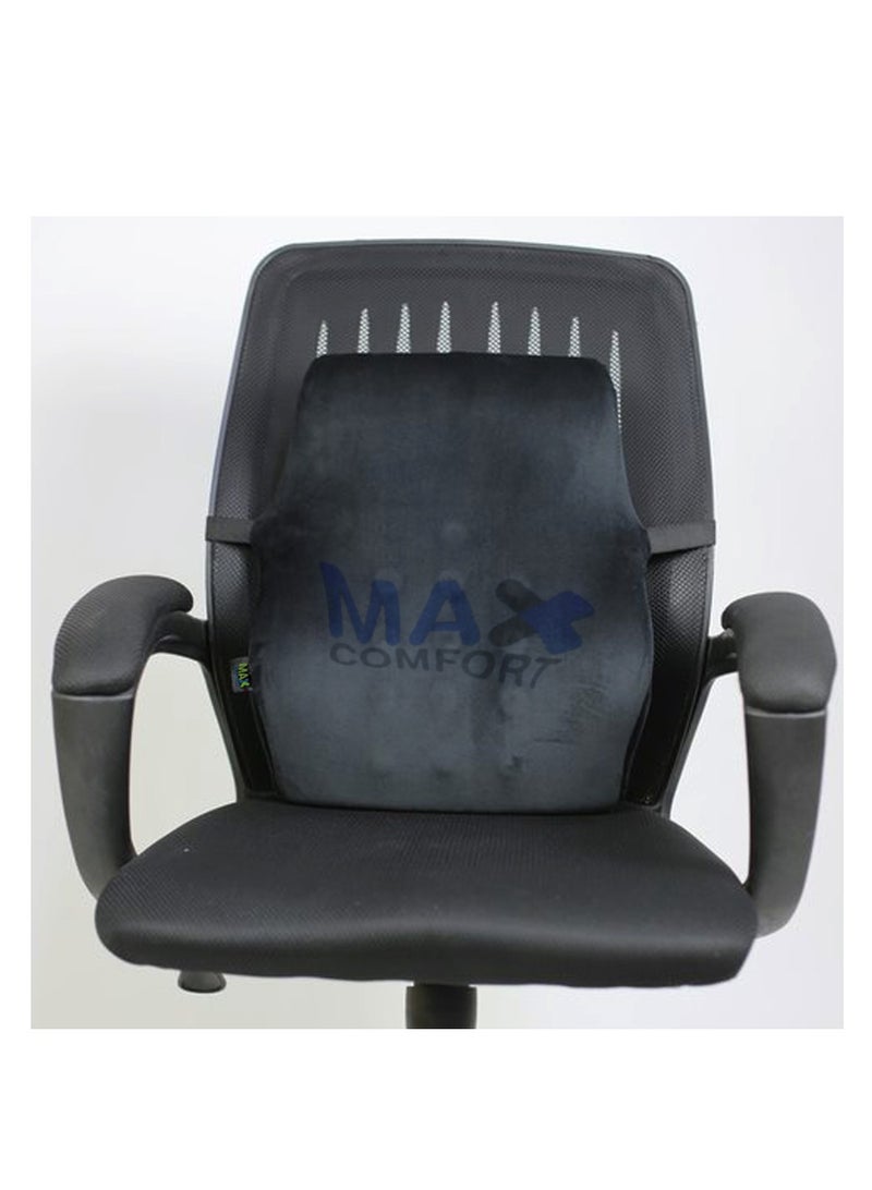 ماكس كمفورت مسند ظهر طبي مريح لوقايه من آلام الفقرات السفلية للعمود الفقري, وسادة ميموري امريكي مع غطاء من القطيفة ناعمة الملمس القابل للازالة و للغسل, لون اسود - Image 5