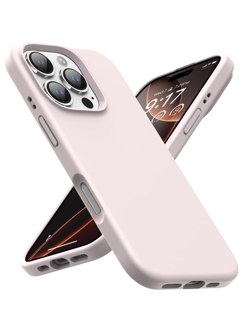 Premium Soft Silicone Case for iPhone 16 Pro Max - Silky Soft Touch Full-Body Protective Bumper in Grey Pink - Image 1
