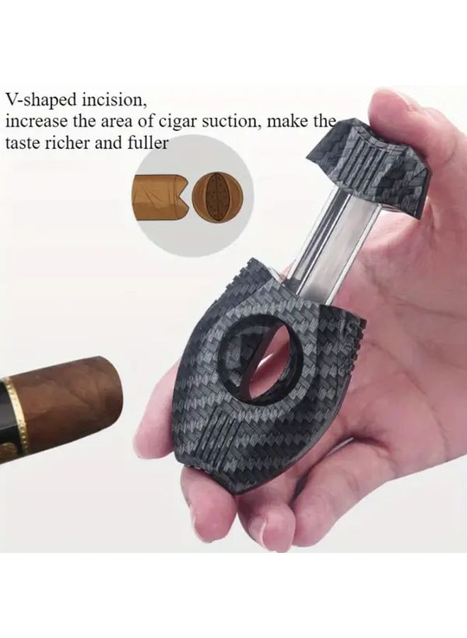 Wind Knife Stainless Steel Self Sharpening V Cut Cigar Scissors Portable Trimmer For Travel - Image 1