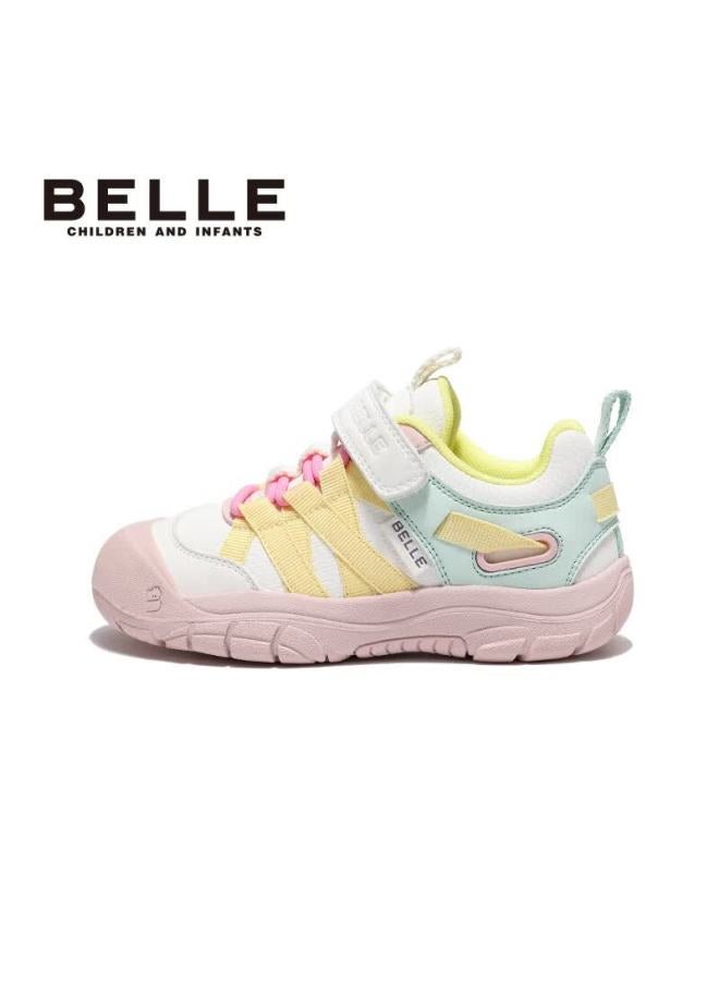 Belle Kids Sports Shoes Children's Casual Shoes Spring And Autumn Outdoor Fashion Boys And Girls Sneakers Running Shoes Beige Size 32 - Image 5