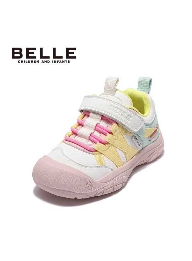 Belle Kids Sports Shoes Children's Casual Shoes Spring And Autumn Outdoor Fashion Boys And Girls Sneakers Running Shoes Beige Size 32 - Image 2
