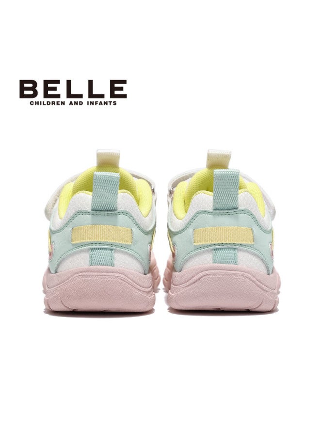 Belle Kids Sports Shoes Children's Casual Shoes Spring And Autumn Outdoor Fashion Boys And Girls Sneakers Running Shoes Beige Size 32 - Image 4