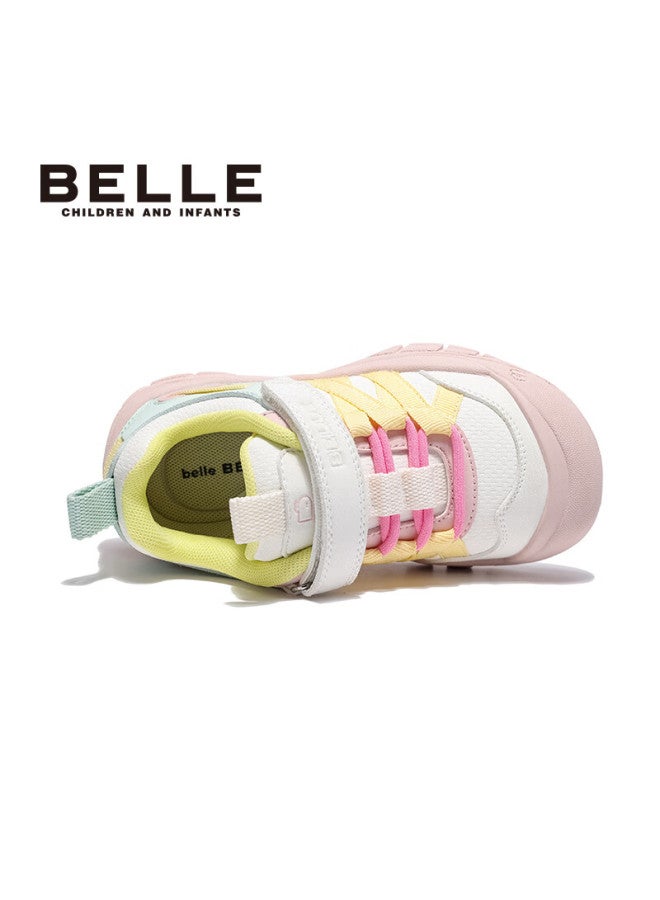 Belle Kids Sports Shoes Children's Casual Shoes Spring And Autumn Outdoor Fashion Boys And Girls Sneakers Running Shoes Beige Size 32 - Image 3