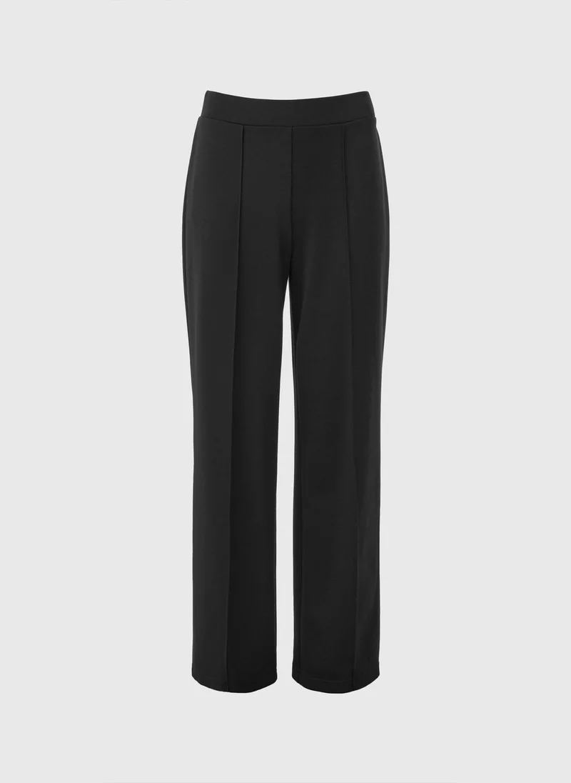 Matalan Et Vous Black Pull On Wide Leg Trousers