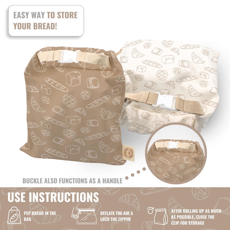 Cozy BreadÂ® Reusable Bread Bag Set for Home Bakers | USA Brand | Charming Designs (Bread) - Image 4