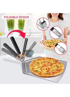Premify Large Pizza Peel 14 Inch Stainless Steel Turning Pizza Paddle For Baking With Folding Handle For Indoor &AndOutdoor Pizza Oven - Lightweight Pizza Turning Peels For Baking Homemade Pizza Bread  - Image 5