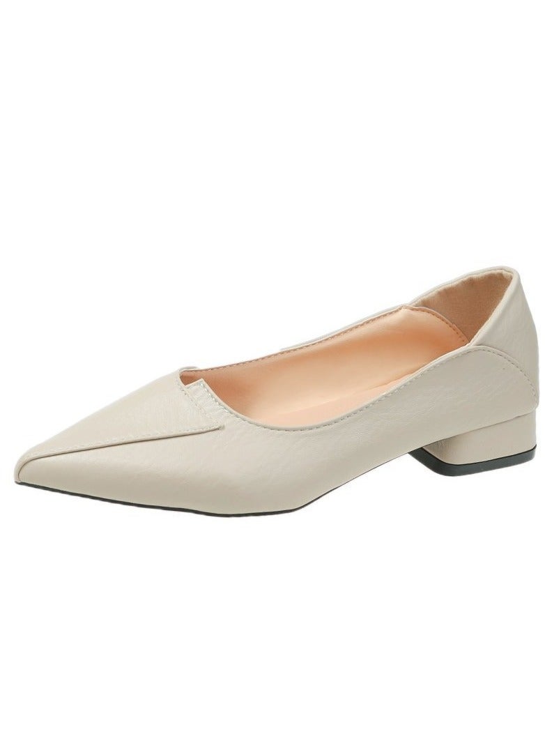 KUYING Single Shoe Women's Thick Heel Versatile Shoes  - Image 1