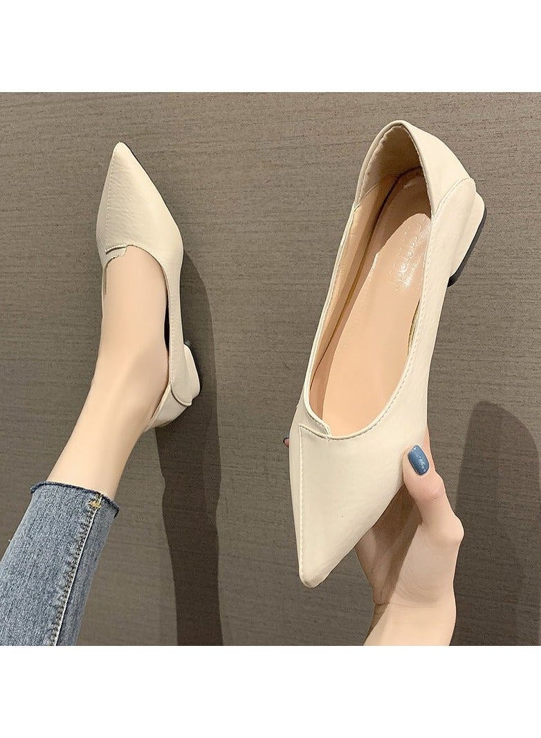 KUYING Single Shoe Women's Thick Heel Versatile Shoes  - Image 2