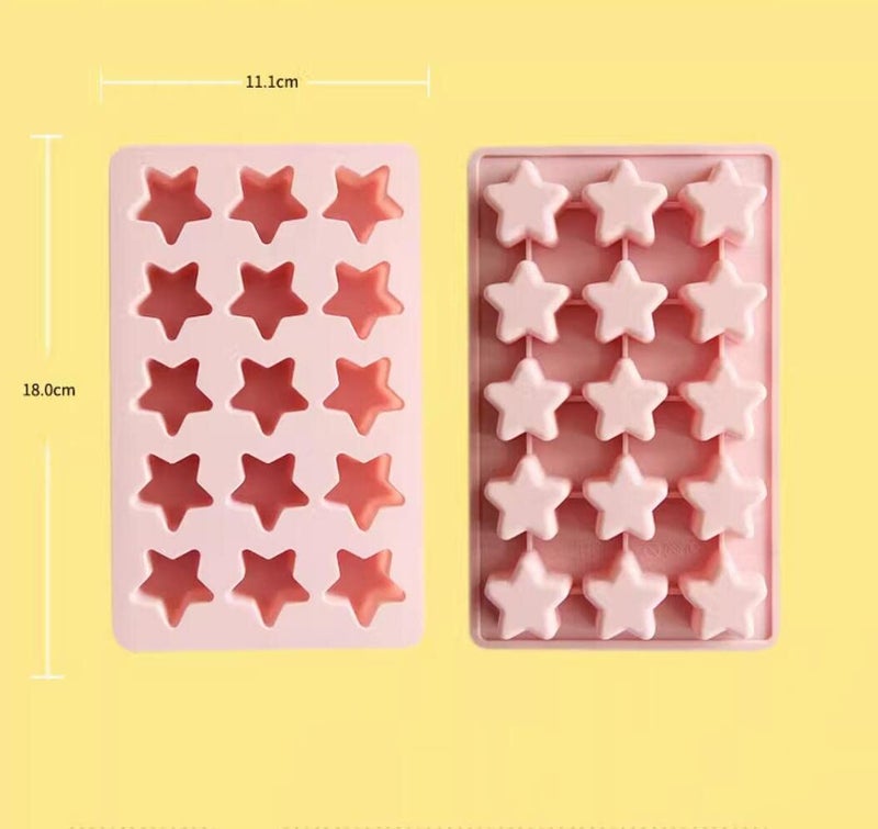 MayeBridge Cute Ice Cube Trays Silicone Chocolate Mold Wax Melt Molds Easy Release Ice Trays Non-Stick Chocolate Soap Pudding Jello Ice Cube Tray (Star) - Image 3