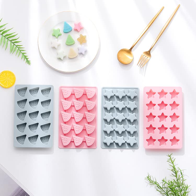 MayeBridge Cute Ice Cube Trays Silicone Chocolate Mold Wax Melt Molds Easy Release Ice Trays Non-Stick Chocolate Soap Pudding Jello Ice Cube Tray (Star) - Image 5