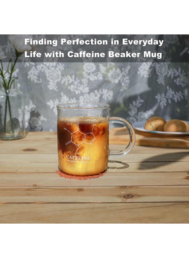 Bluejw Caffeine Beaker Mug, Caffeine Molecule Mug - Chemistry Mug 16 oz Borosilicate Glass Coffee Mugs with Handle and Measuring for Coffee, Latte, Tea or Hot and Cold Beverage - Tea Coffee Mug - Image 4