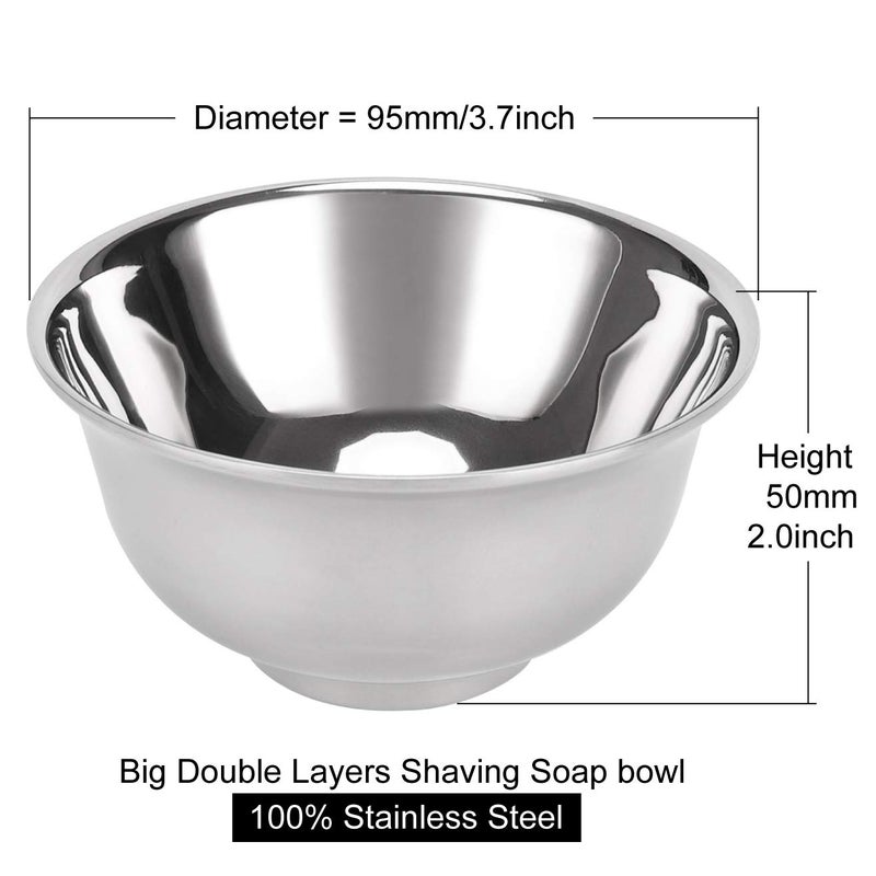 PerPro Deluxe Shaving Razor & Brush Stand with Double Layer Stainless Steel Soap Bowl Set,Compatible with Cartridge Razor,Gillette Razor,Safety Razor,Badger Shaving Brush,Gifts for Him - Image 4