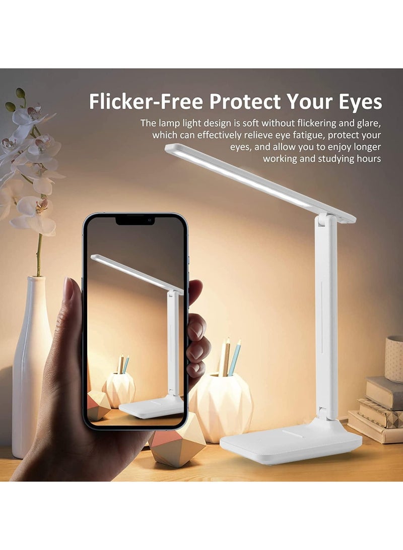 SaleOn Desk Lamp Rechargeable Study Lamp Comes with Touch On Off and Student Eye Protection 3 Step, Plastic Pack of 1 -Light Color - White, led - Image 4