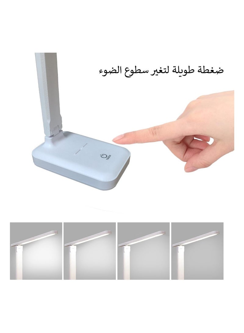 SaleOn Desk Lamp Rechargeable Study Lamp Comes with Touch On Off and Student Eye Protection 3 Step, Plastic Pack of 1 -Light Color - White, led - Image 5