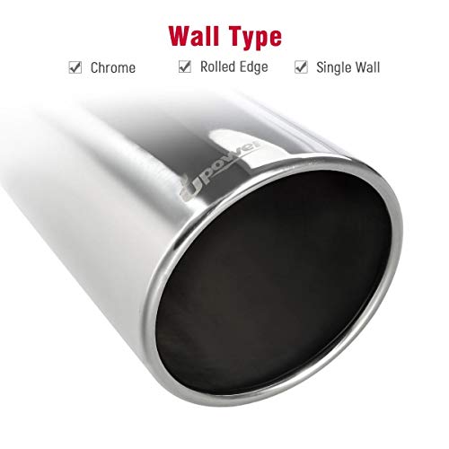 Upower Universal Diesel Trucks Car Exhaust Tip 4 Inch Inlet 6" Outlet 15" Long Stainless Steel Bolt-On - Image 5