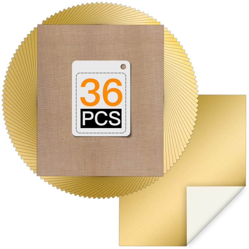 HTVRONT Gold HTV Heat Transfer Vinyl Bundle 36 Pack 12 x 10 Gold Iron on Vinyl for TShirt Gold Heat Transfer Vinyl for Cricut Silhouette Cameo or Heat Press Machine