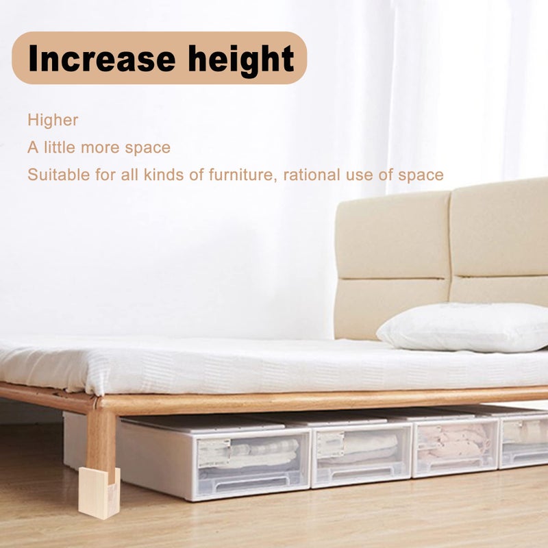 Doublelife 2PCS Bed Risers Furniture Riser Heavy Duty Bed Lifts in Heights of 4Inches (add Height 10cm) - Image 4