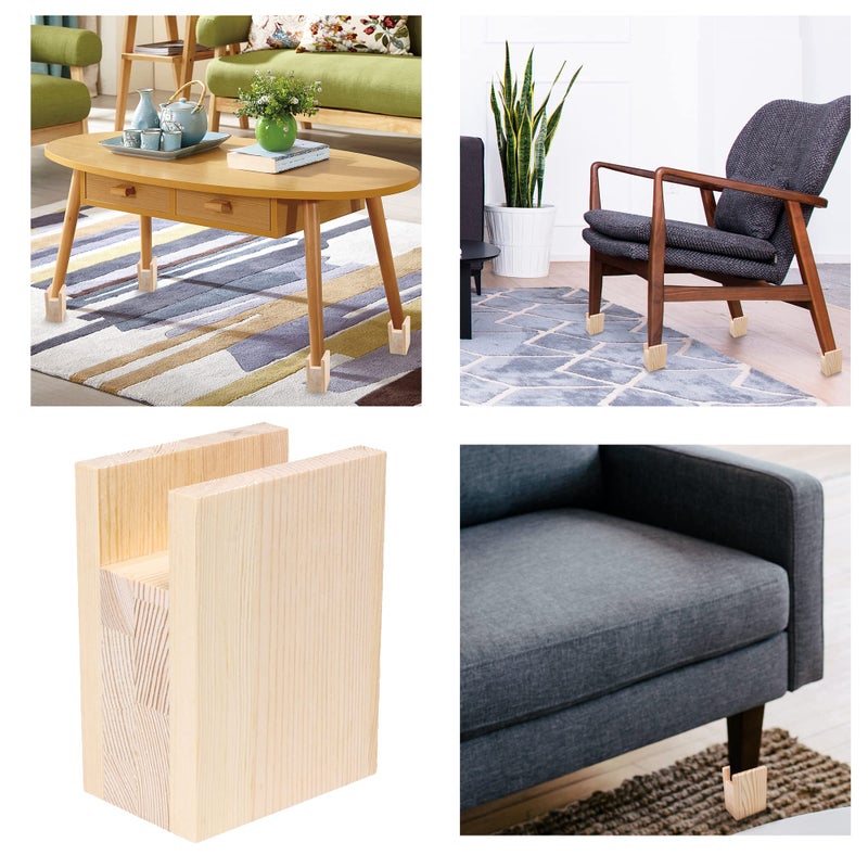 Doublelife 2PCS Bed Risers Furniture Riser Heavy Duty Bed Lifts in Heights of 4Inches (add Height 10cm) - Image 3