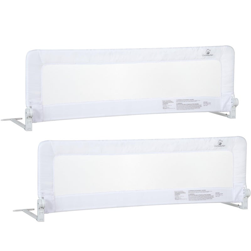 ComfyBumpy Long Toddler Bed Rails Baby Bed Rail Guard for Kids Twin Full King and Queen Beds Adjustable Bed Rail for Toddlers Baby Bed Side Bedrails White Long 555 x 195 Pack of 2