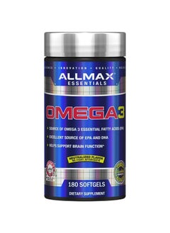 AllMax Nutrition ALLMAX Nutrition Omega 3 Ultra-Pure Cold-Water Fish Oil Concentrate, 180 Count  - Image 1