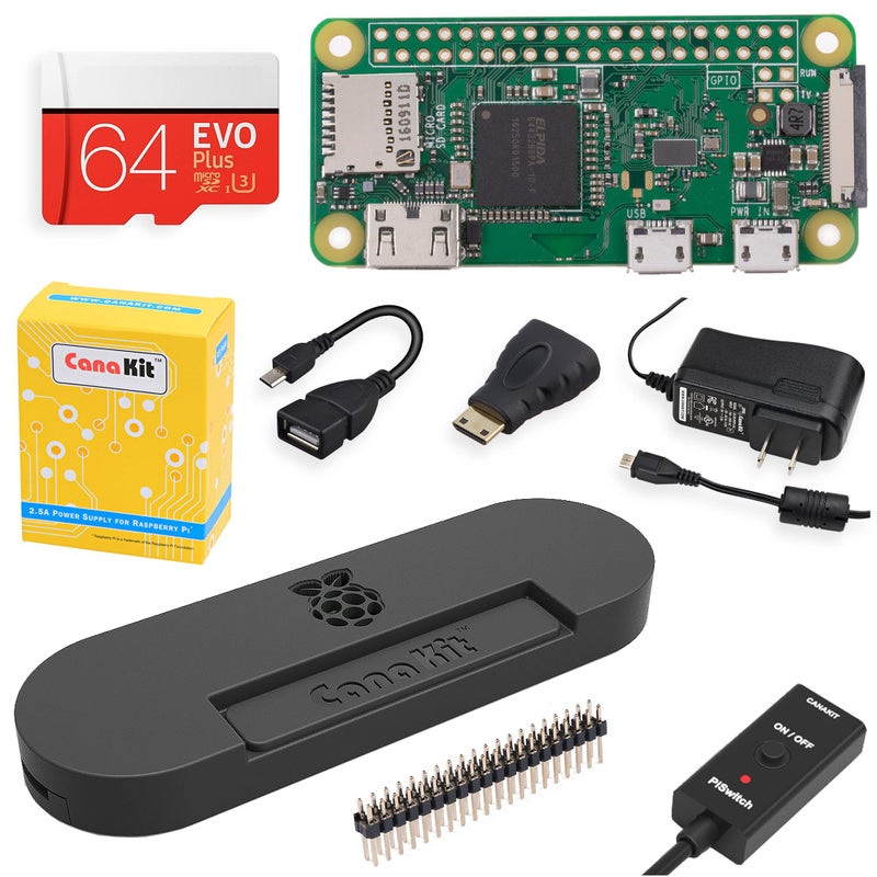 CanaKit Raspberry Pi Zero W (Wireless) Complete Starter MAX Kit with Premium Black Case (64GB Edition) - Image 2