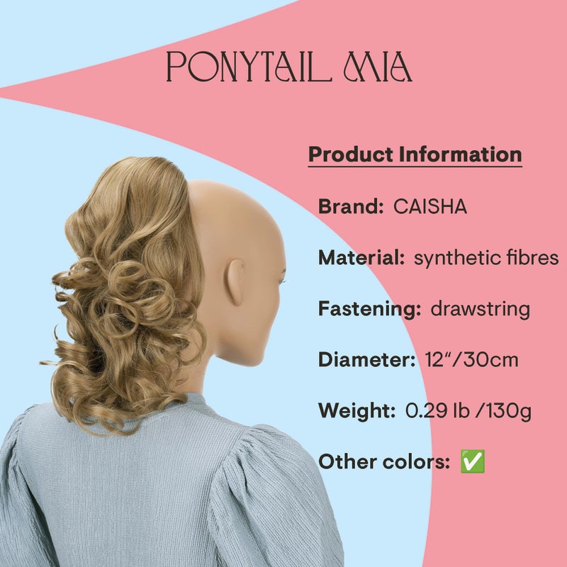 CAISHA 12" Hair Piece Braid Ponytail Extension Voluminous Wavy Dark Blonde PH211 - Image 2