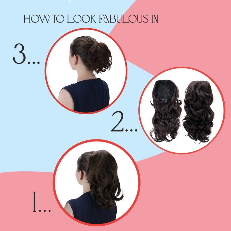 CAISHA 12" Hair Piece Braid Ponytail Extension Voluminous Wavy Dark Blonde PH211 - Image 4