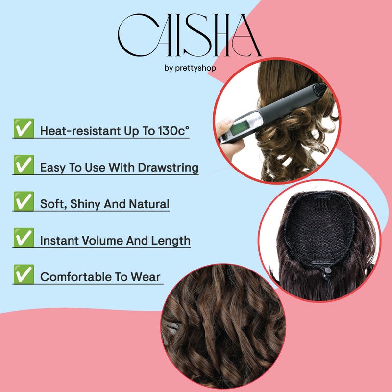 CAISHA 12" Hair Piece Braid Ponytail Extension Voluminous Wavy Dark Blonde PH211 - Image 3