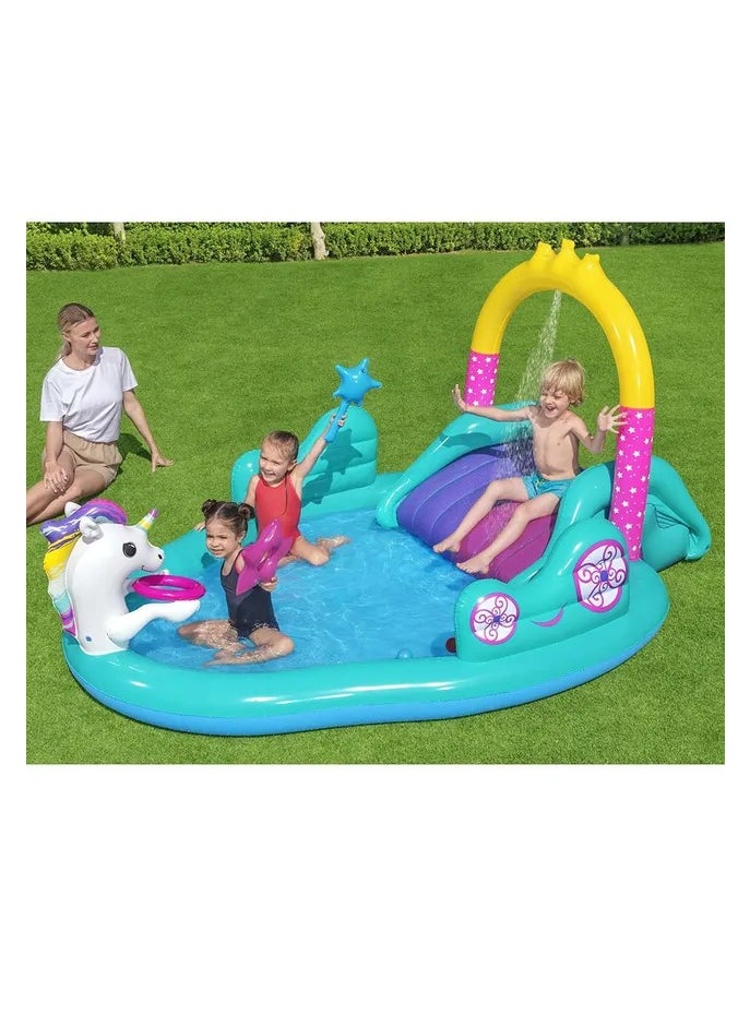 Bestway - Playcenter Magic Unicorn Carriage Play Pool,274 x 198 x 137 cm - Image 1