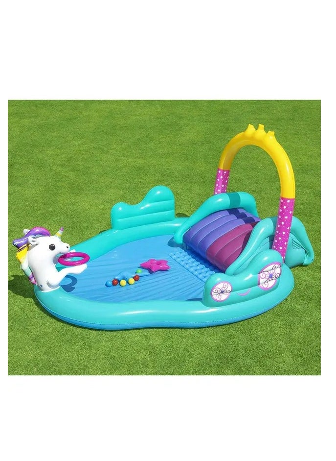 Bestway - Playcenter Magic Unicorn Carriage Play Pool,274 x 198 x 137 cm - Image 1