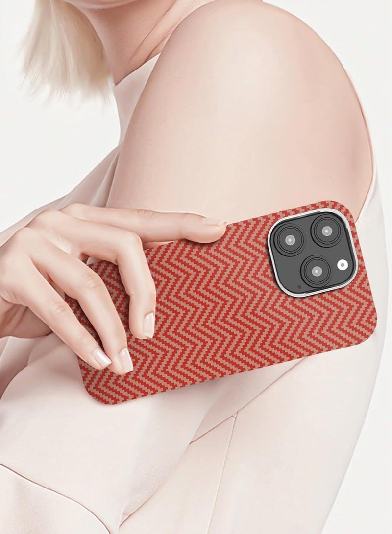 MONOCARBON Real Aramid Fiber MagSafe iPhone 16 PRO Case Cover [ULTRA SLIM] Lightweight Anti-Scratch - Matte Orange Gold - Image 3