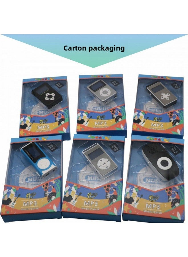 There Is A Screen Outside The Card Mp3 Player Mini Outside Ring Mp3 Walkman Gift With LED Lamp Clip Flashlight Mp3-Body Color:silver Gray-Memory Capacity:Card Host Charging Cable Headset (bag)  - Image 4