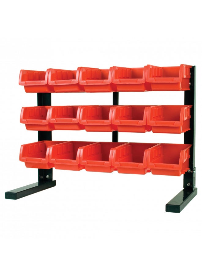 Performance Tool Performance Tool W5186 15-Bin Table Top Storage Rack , Red  - Image 1